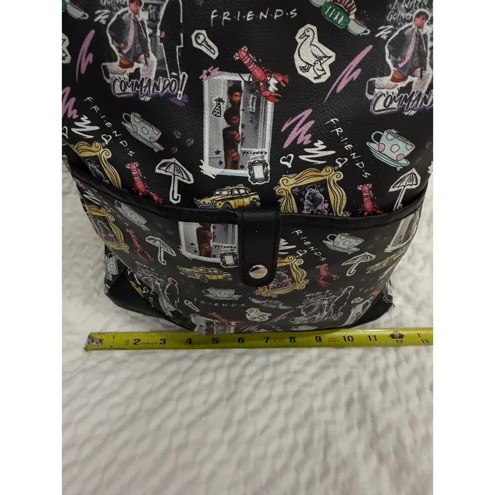Friends Central Perk TV Series Faux Leather Backpack Black Fast Forward 15in Bag